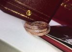 Perfect Replica Cartier Trinity Diamond Ring-Rose Gold